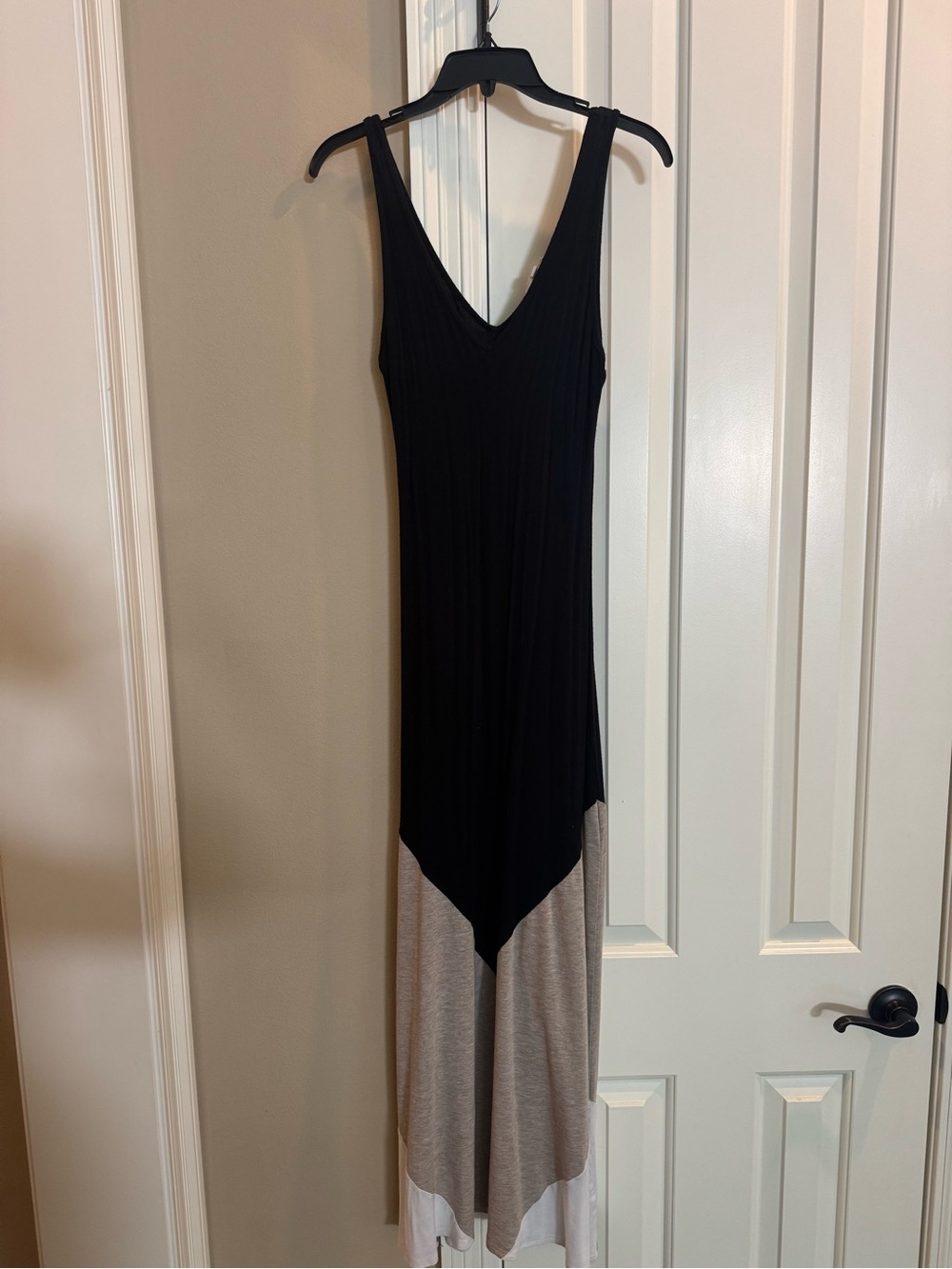 Rolla Coster Black, Gray & Cream Colorblock Maxi Dress